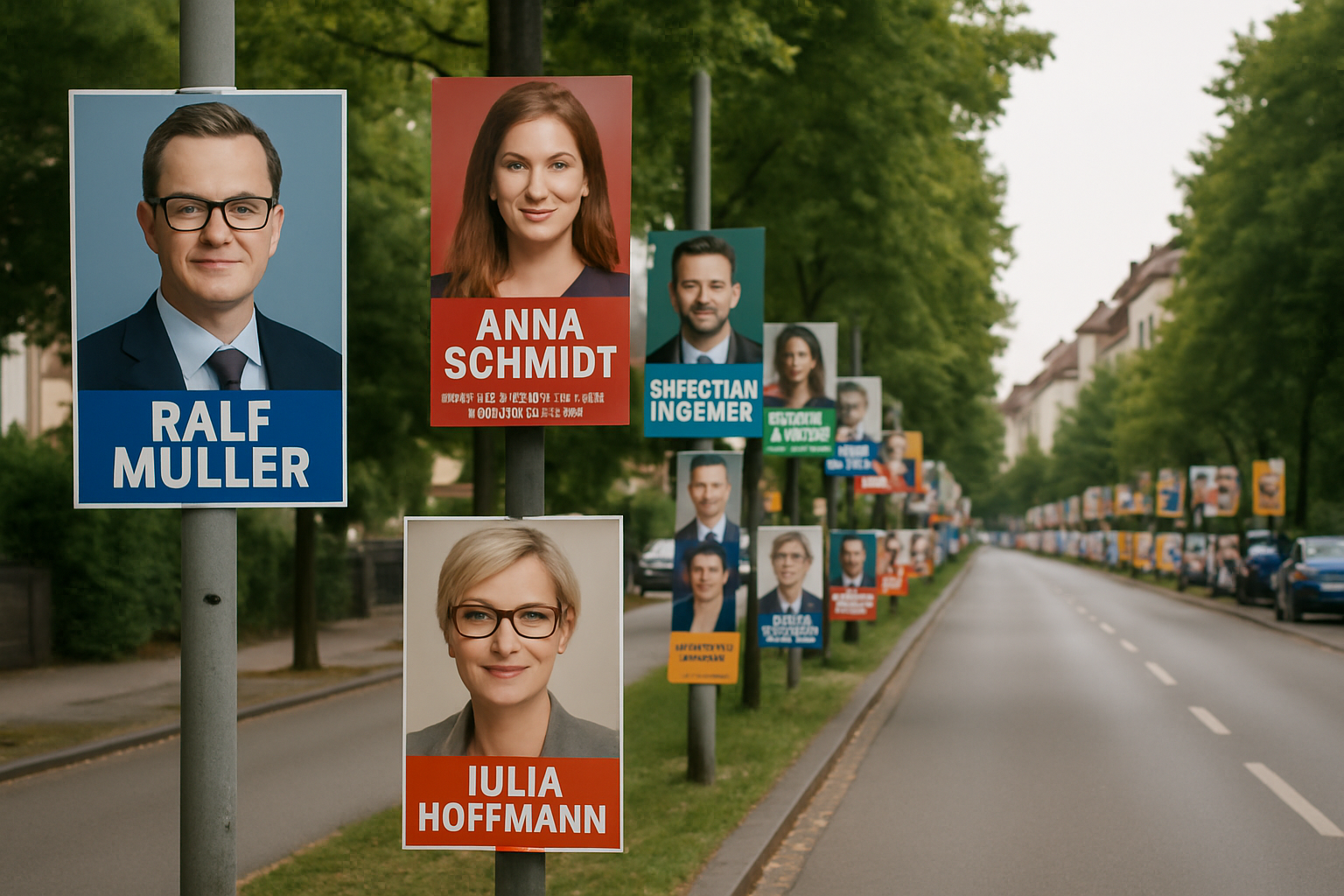 Bild "Strasse voller Wahlplakate" wurde von ChatGPT erstellt.